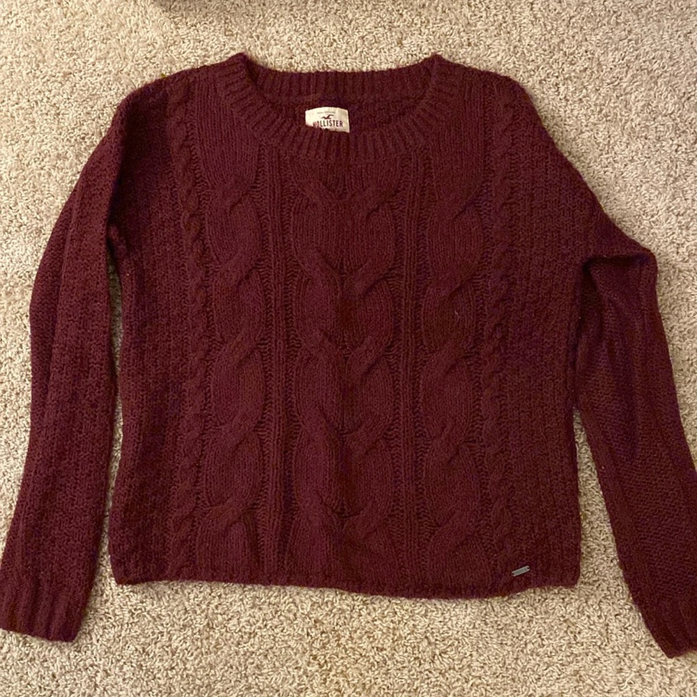 Hollister Burgundy Knit Sweater